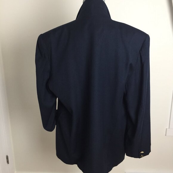 90's 2 Gold Button Blazer Jacket - Navy - Picture 8 of 10